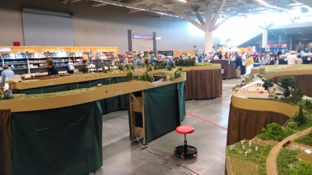 Overview of the Sn2 Crew setup.  Many of the attendees at the train show commented on the free-form shape.